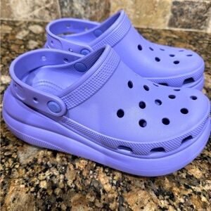 Crocs Classic Platform wedge shoes.Worn once. Like new. Womens size 7. Lavender.